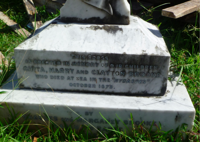 Poignant history - In memory of three of the Rajah's children who drowned at sea in 1875