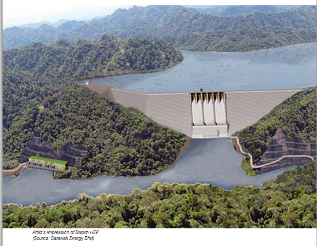 Artist's impression of the planned Baram Dam....