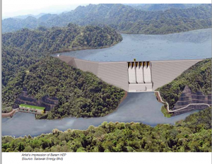 Artist's impression of Taib's "brainchild" the planned Baram Dam.