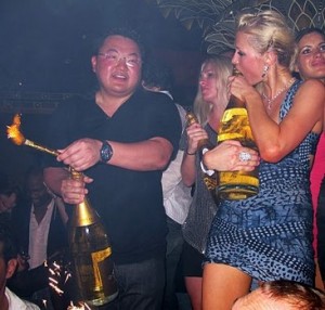 Record level spending on the world's most expensive Crystal champagne with events girl Paris Hilton. Was this Malaysia's 'development' money going pop?