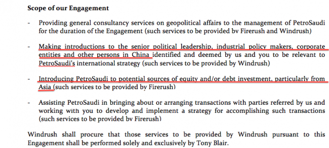  Terms of Engagement with Tony Blair Associates - making introductions for PetroSaudi 