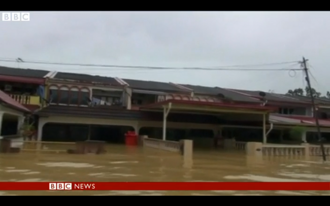 Observers have noted the muddiness of the water being carried down by these floods. Likewise with  Sarawak's once pure rivers - the earth is now eroding and being carried out to sea.