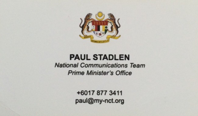 Stadlen's business card