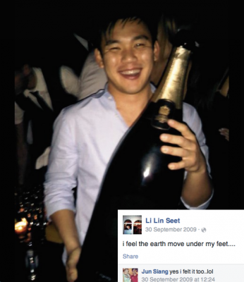 Seet recorded on Facebook his reaction to the 1MDB deal 29th Sept 09 and then the week of partying by the team at Las Vegas straight after.