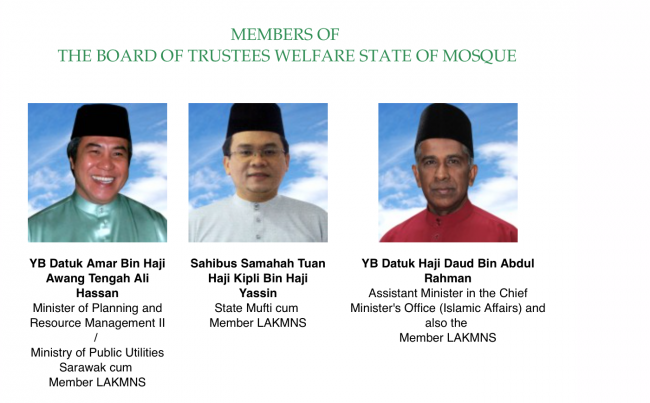 Two of Sarawak's most powerful and wealthy crony politicians are sitting on the Board of the Mosque