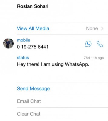 Roslan Sohari uploaded a picture of himself onto his Whatsapp profile
