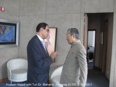 Hussain Najadi with Tun Dr. Mahathir Mohammad - the banker had worked with the circles governing Malaysia for decades