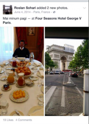Roslan photographed at the Four Seasons George V hotel in Paris