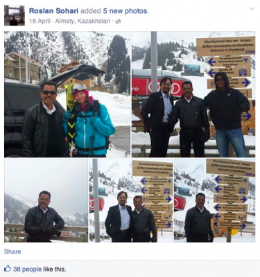 Roslan in Almaty on the same day as Najib's daughter's wedding. Coincidence? 