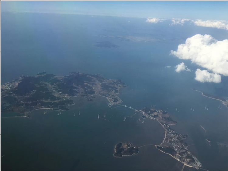Jamie's view from the plane as he heads in to South Korea to meet up with Jho Low's yacht to spend more of money raised in the name of Malaysia's poorest people.