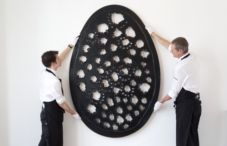 Also revealed that in October, Low’s black, punctured, egg-shaped canvas by Lucio Fontana fetched 15.9 million pounds in London