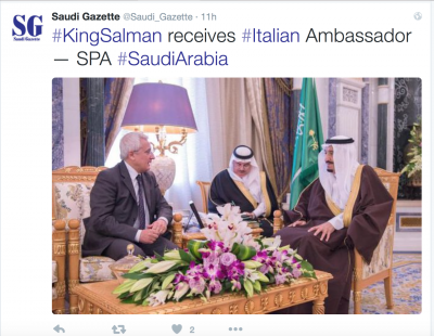 King was busy.. meeting the Italian Ambassador Tuesday..