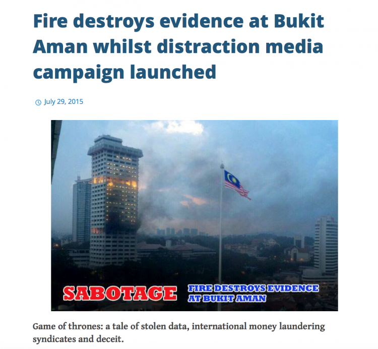 Most Malaysians suspected that the fire had burnt the evidence on 1MDB not any alleged conspiracies against Najib!