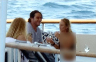 Enjoying the fruits - Obaid partied with fellow Saudis on board a yacht with nude women in July - scandalising Turkish media