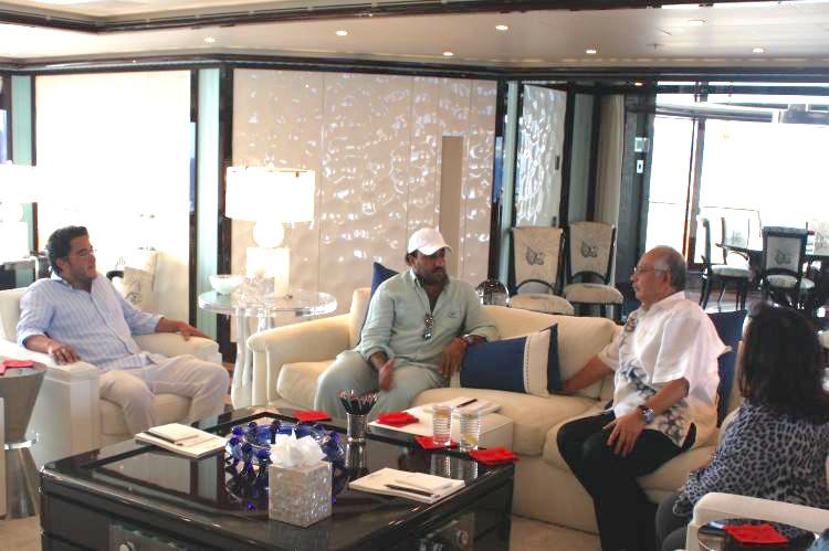 left to right - Tarek Obaid, Prince Turki and Najib Razak - the three named Shareholders of the 1MDB PetroSaudi Joint Venture meeting a month before the deal on the yacht Tatoosh.