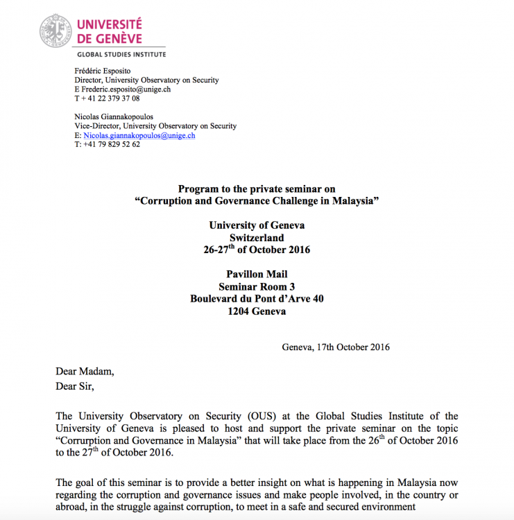 Safe and secure environment or a dangerous intelligence gathering operation held in the heart of Geneva's University complex?