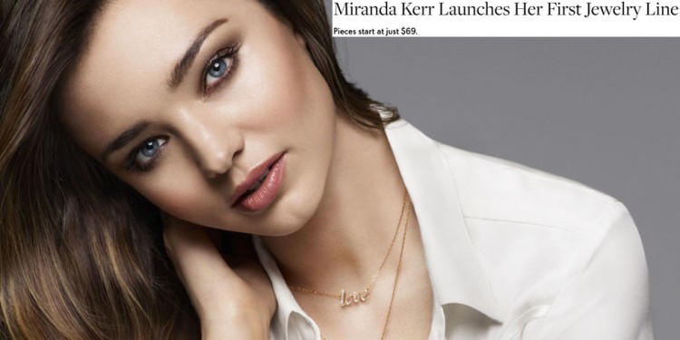 Miranda Kerr advertising her relatively down-market Swarovski range