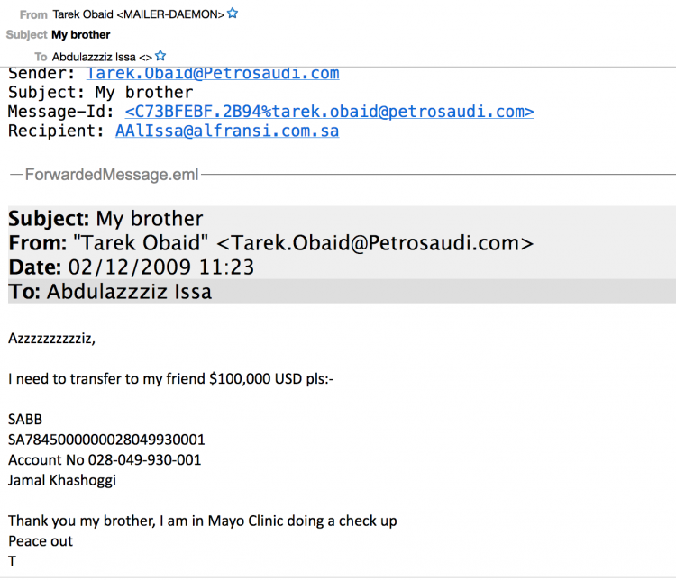 Tarek contacts his banker to send the cash
