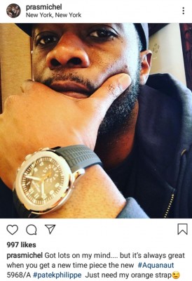Pras's instagram betrays an obsession with flashing wealth watches