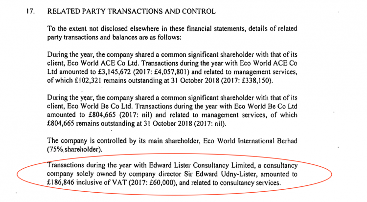 Sole owner of consultancy paid to advise Eco World