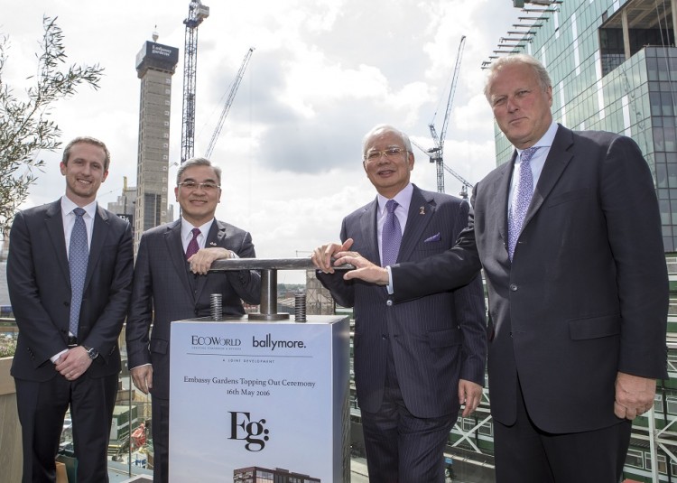 2016 Eco World's Liew, Najib and Lord Marland (right) launched the Eco World UK venture at Nine Elms